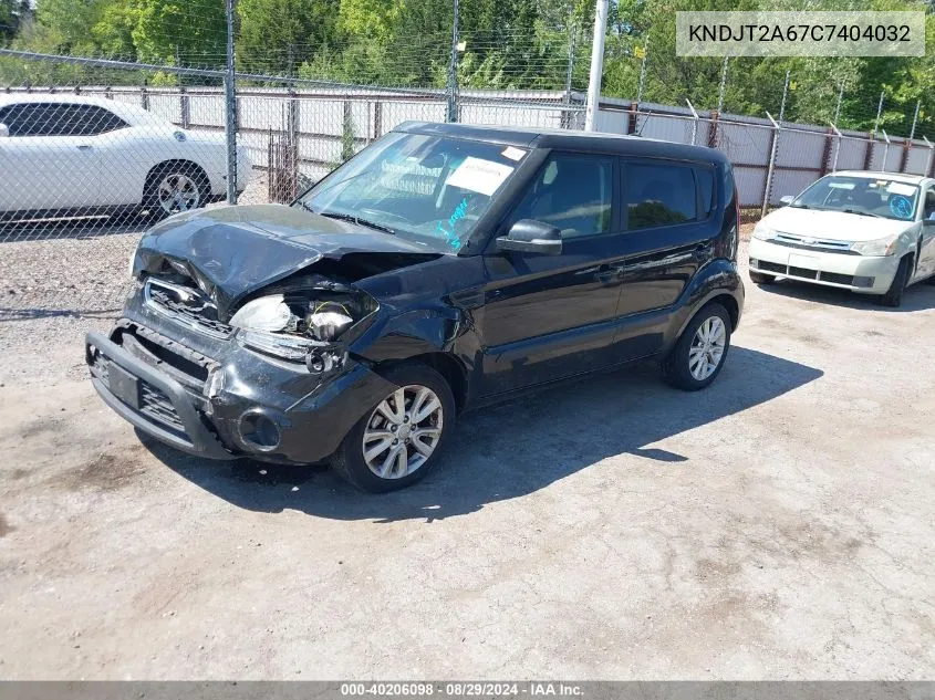 2012 Kia Soul + VIN: KNDJT2A67C7404032 Lot: 40206098