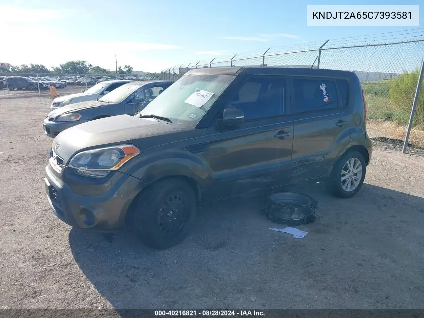 2012 Kia Soul + VIN: KNDJT2A65C7393581 Lot: 40216821