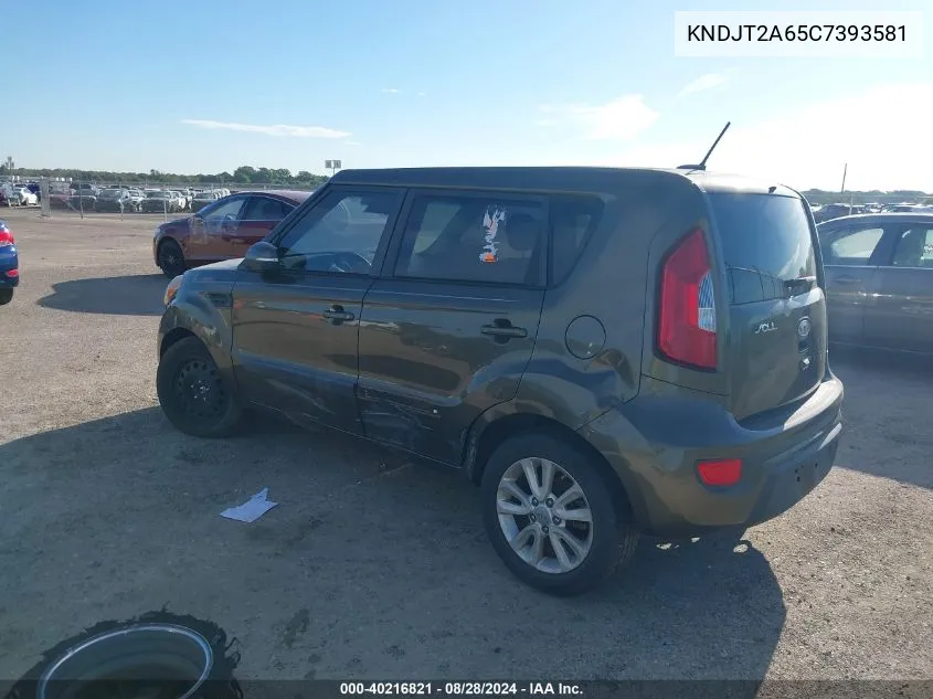 2012 Kia Soul + VIN: KNDJT2A65C7393581 Lot: 40216821