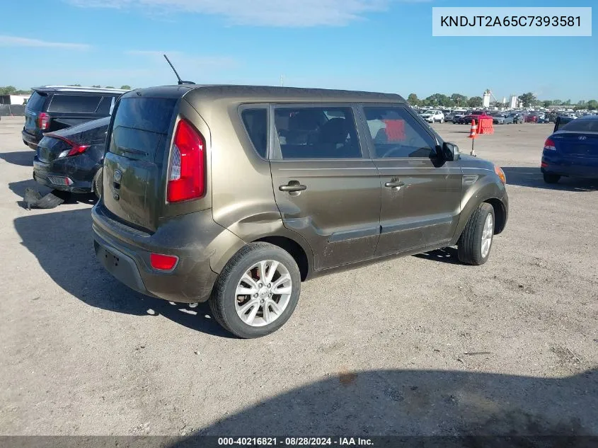 2012 Kia Soul + VIN: KNDJT2A65C7393581 Lot: 40216821