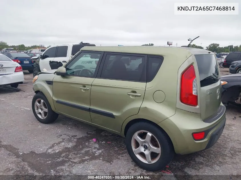 2012 Kia Soul + VIN: KNDJT2A65C7468814 Lot: 40247031