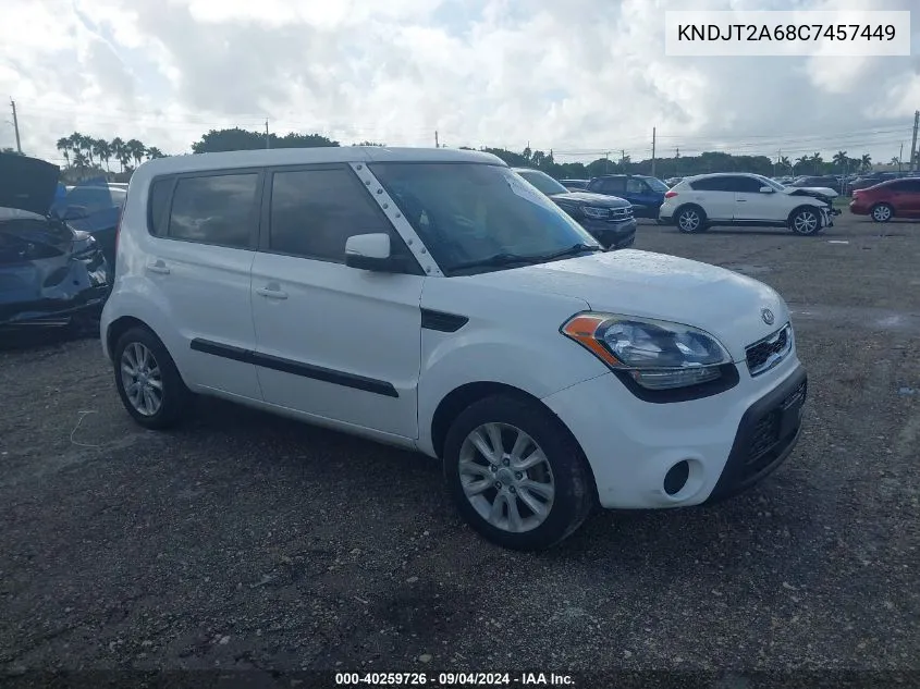 2012 Kia Soul + VIN: KNDJT2A68C7457449 Lot: 40259726