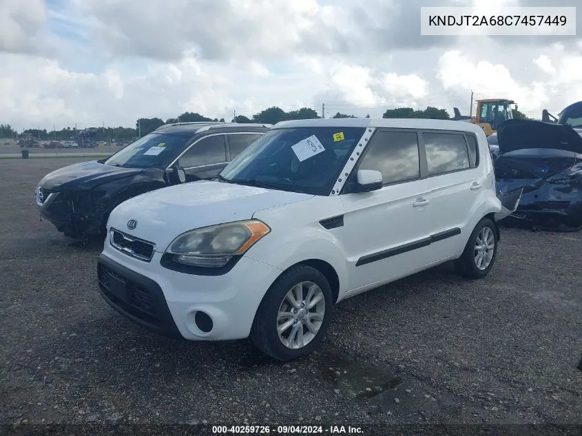 2012 Kia Soul + VIN: KNDJT2A68C7457449 Lot: 40259726