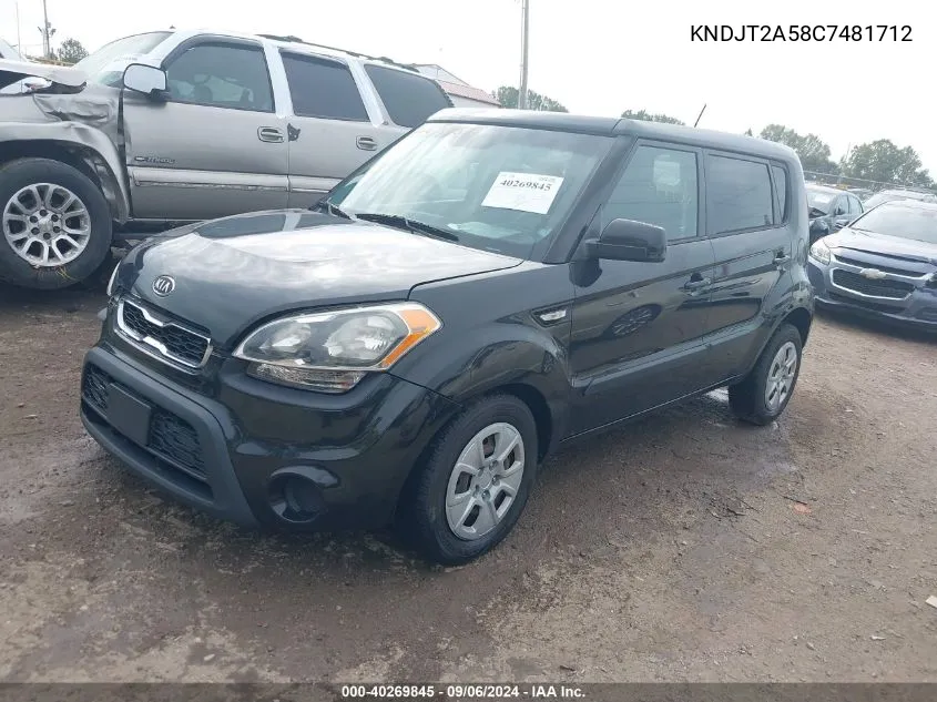 2012 Kia Soul VIN: KNDJT2A58C7481712 Lot: 40269845