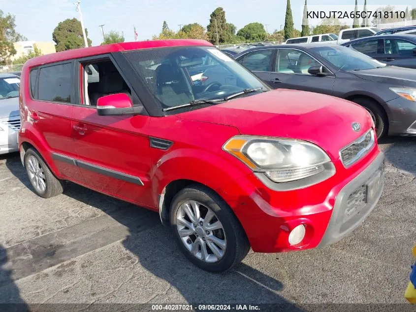 2012 Kia Soul + VIN: KNDJT2A65C7418110 Lot: 40287021