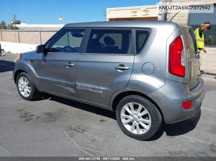 2012 Kia Soul + VIN: KNDJT2A65C7372942 Lot: 40312755