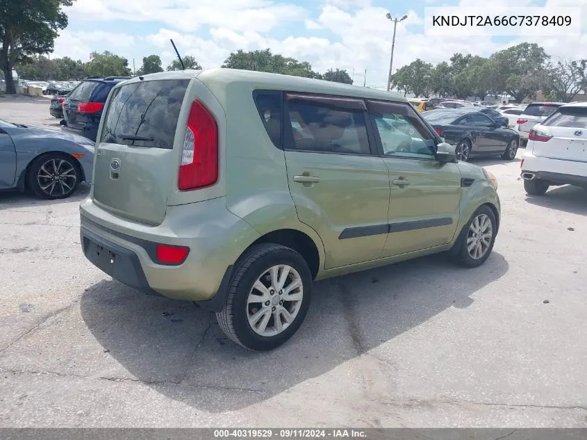 2012 Kia Soul + VIN: KNDJT2A66C7378409 Lot: 40319529