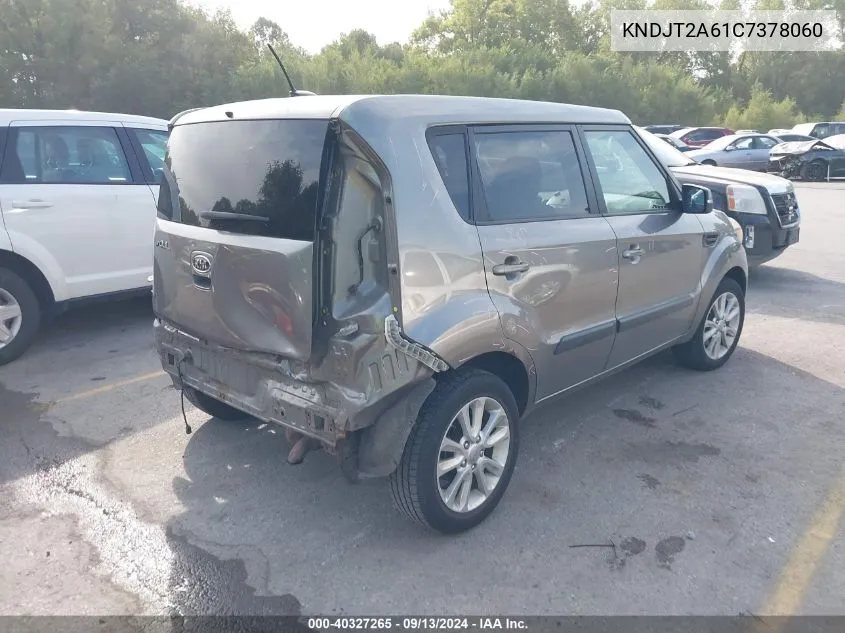 2012 Kia Soul + VIN: KNDJT2A61C7378060 Lot: 40327265