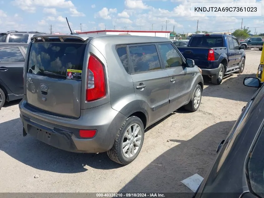 2012 Kia Soul + VIN: KNDJT2A69C7361023 Lot: 40328210