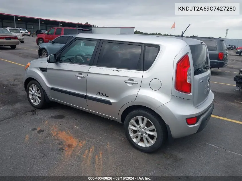 2012 Kia Soul + VIN: KNDJT2A69C7427280 Lot: 40349626