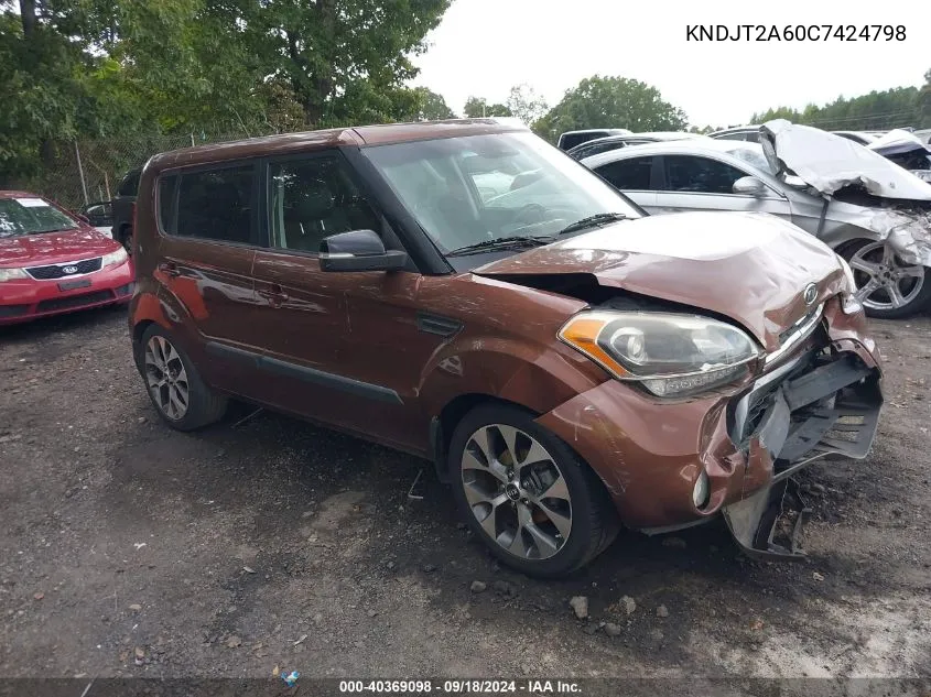 2012 Kia Soul ! VIN: KNDJT2A60C7424798 Lot: 40369098