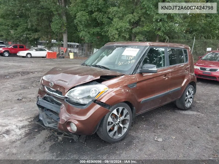 2012 Kia Soul ! VIN: KNDJT2A60C7424798 Lot: 40369098