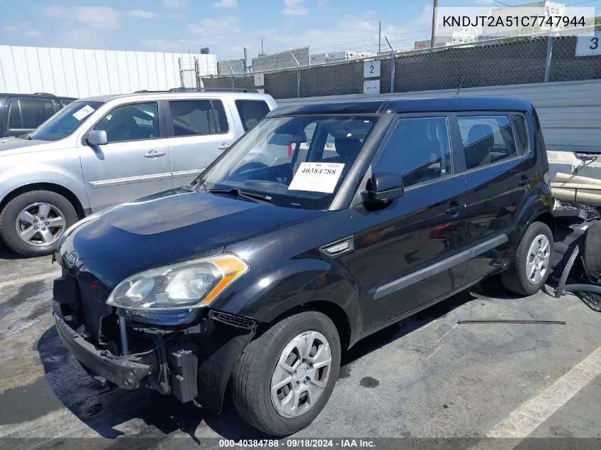 2012 Kia Soul VIN: KNDJT2A51C7747944 Lot: 40384788