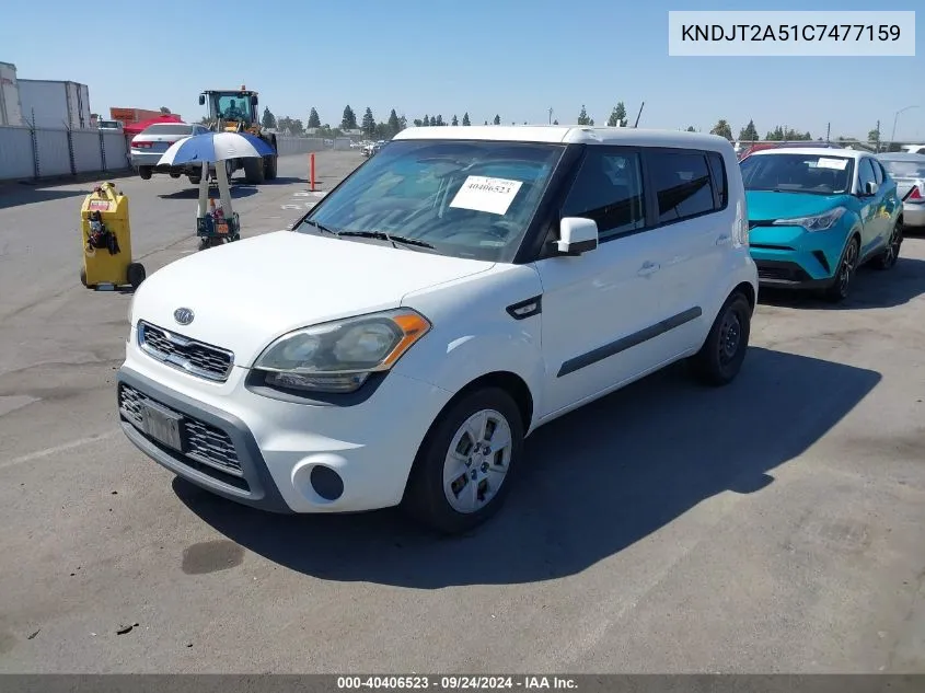 2012 Kia Soul VIN: KNDJT2A51C7477159 Lot: 40406523