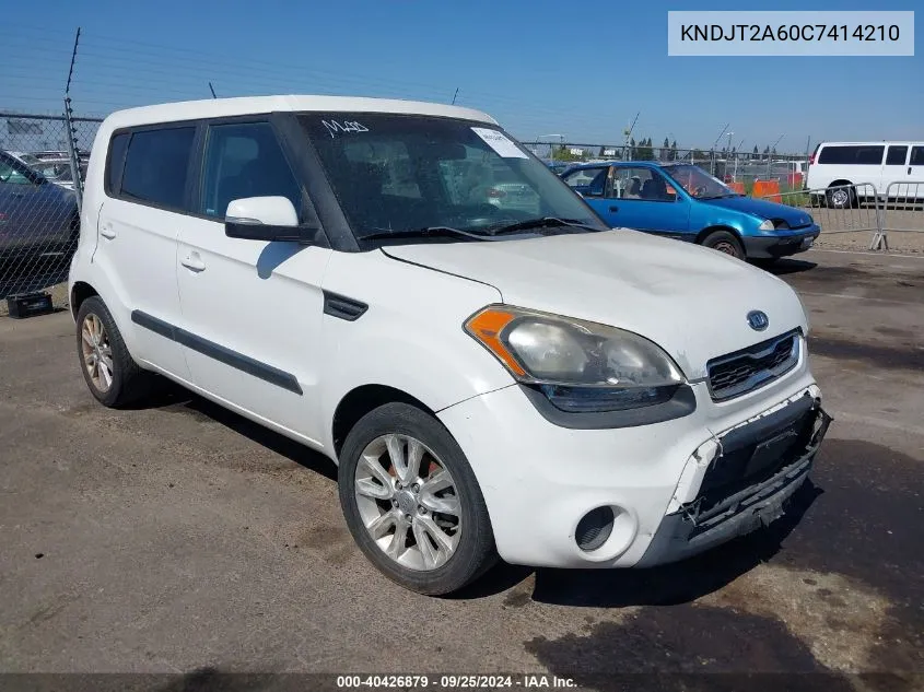 2012 Kia Soul + VIN: KNDJT2A60C7414210 Lot: 40426879