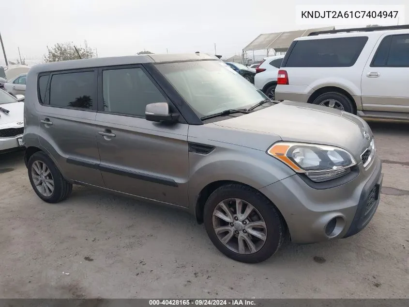 2012 Kia Soul + VIN: KNDJT2A61C7404947 Lot: 40428165