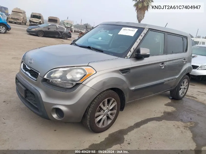 2012 Kia Soul + VIN: KNDJT2A61C7404947 Lot: 40428165