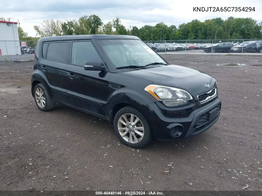 2012 Kia Soul + VIN: KNDJT2A65C7354294 Lot: 40440146