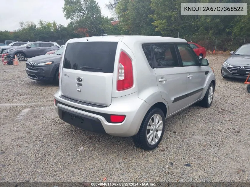 2012 Kia Soul + VIN: KNDJT2A67C7368522 Lot: 40461184