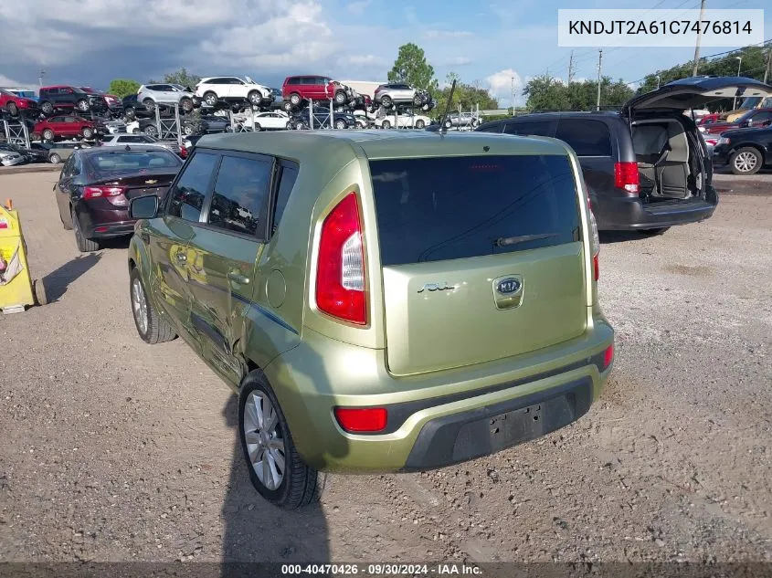 2012 Kia Soul + VIN: KNDJT2A61C7476814 Lot: 40470426