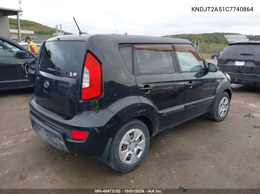 2012 Kia Soul VIN: KNDJT2A51C7740864 Lot: 40473152