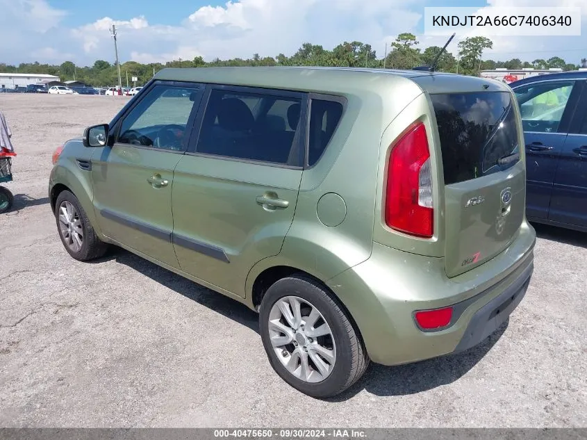 2012 Kia Soul + VIN: KNDJT2A66C7406340 Lot: 40475650