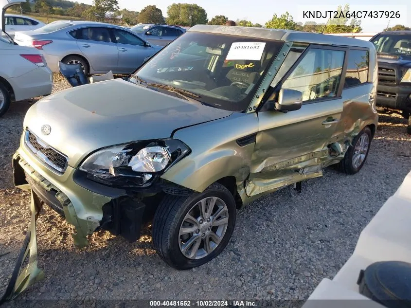 2012 Kia Soul + VIN: KNDJT2A64C7437926 Lot: 40481652