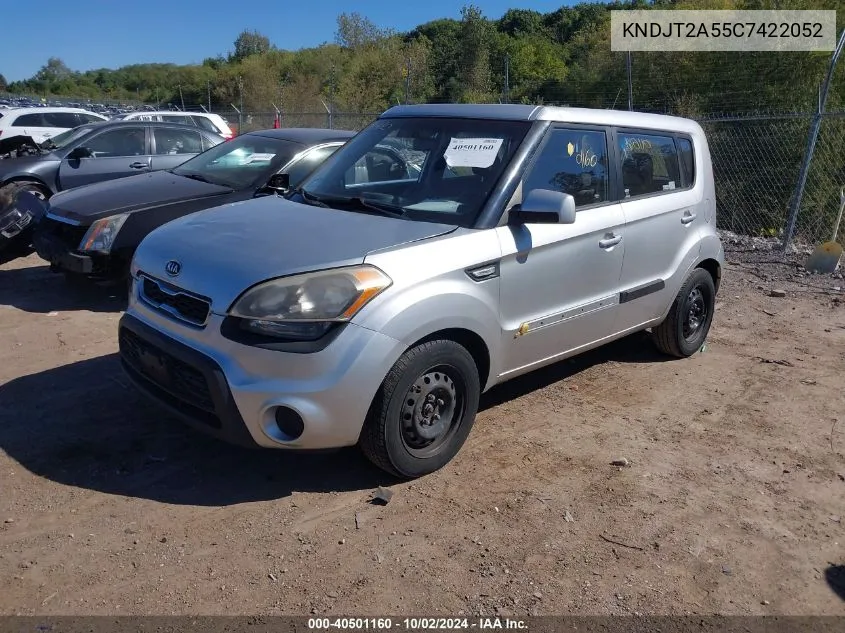 2012 Kia Soul VIN: KNDJT2A55C7422052 Lot: 40501160