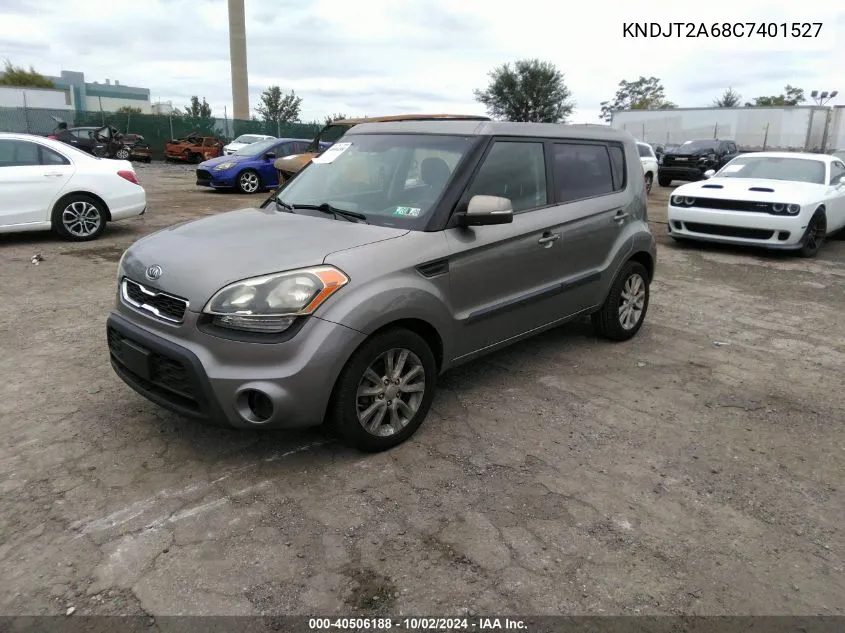 2012 Kia Soul + VIN: KNDJT2A68C7401527 Lot: 40506188