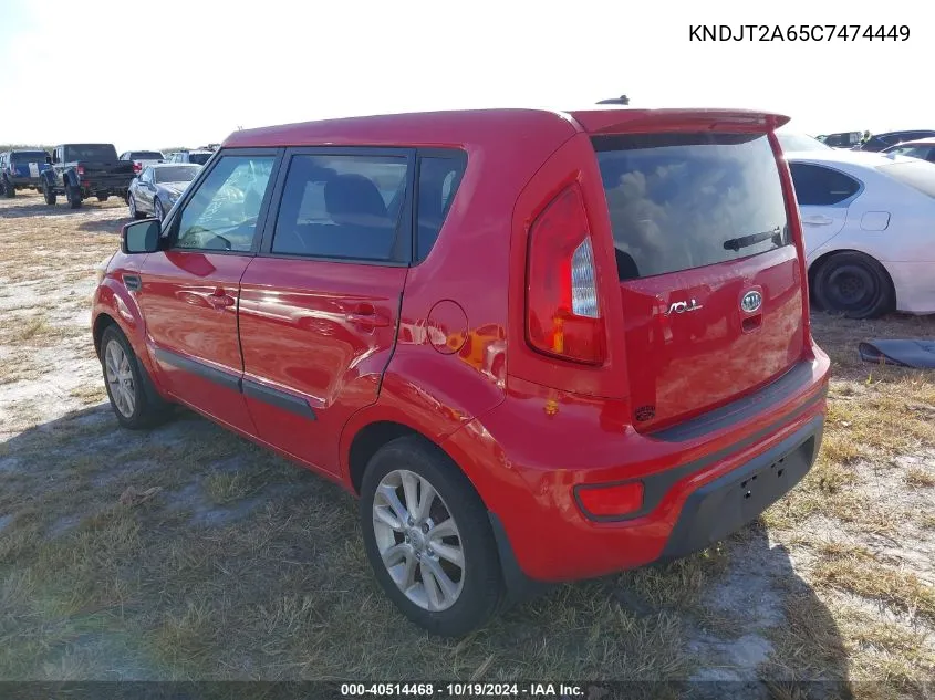 2012 Kia Soul + VIN: KNDJT2A65C7474449 Lot: 40514468