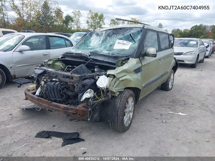 2012 Kia Soul + VIN: KNDJT2A60C7404955 Lot: 40530212