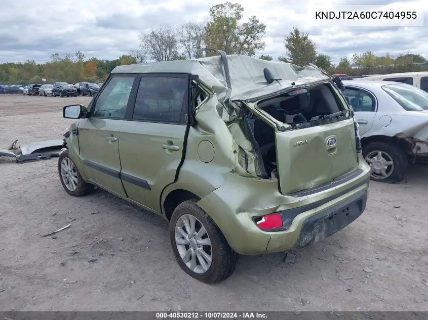 2012 Kia Soul + VIN: KNDJT2A60C7404955 Lot: 40530212