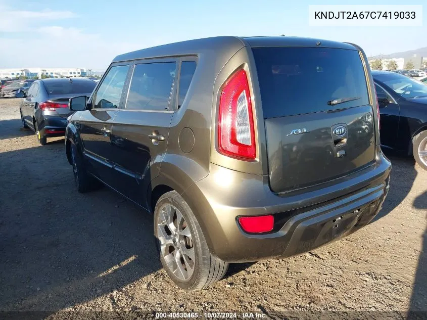 2012 Kia Soul ! VIN: KNDJT2A67C7419033 Lot: 40530465