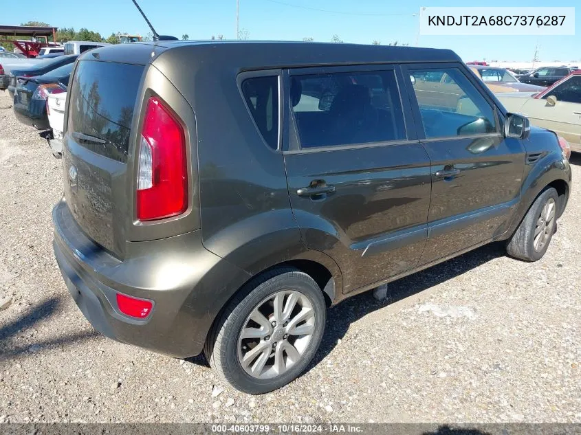 2012 Kia Soul + VIN: KNDJT2A68C7376287 Lot: 40603799