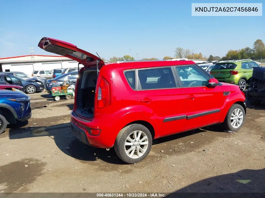 2012 Kia Soul + VIN: KNDJT2A62C7456846 Lot: 40631244