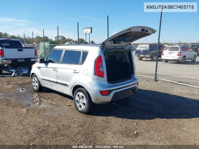 2012 Kia Soul VIN: KNDJT2A58C7405715 Lot: 40636156