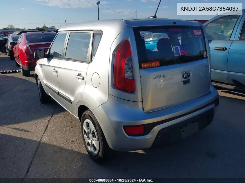 2012 Kia Soul VIN: KNDJT2A58C7354037 Lot: 40685664