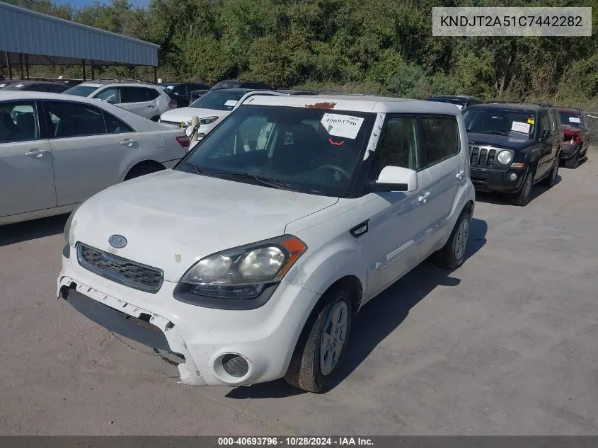 2012 Kia Soul VIN: KNDJT2A51C7442282 Lot: 40693796