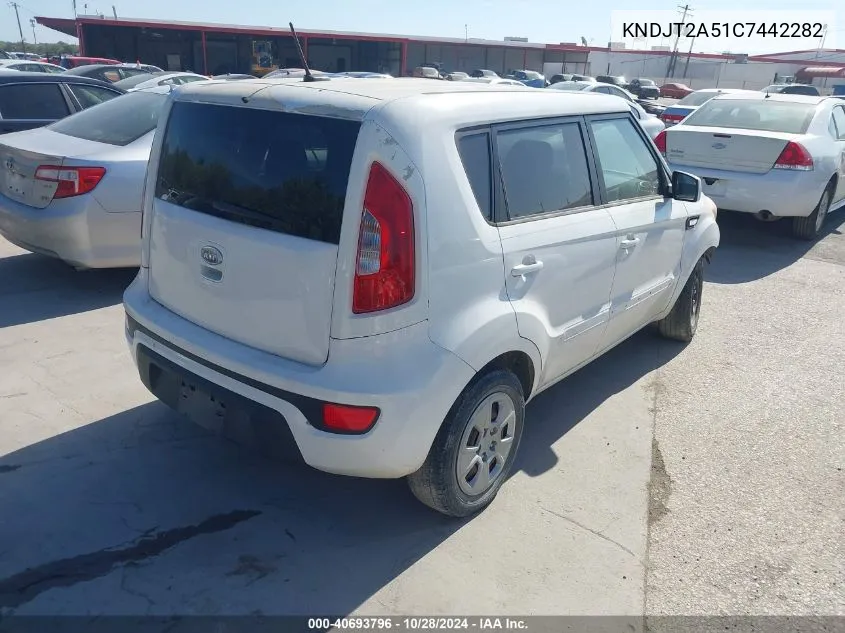 2012 Kia Soul VIN: KNDJT2A51C7442282 Lot: 40693796