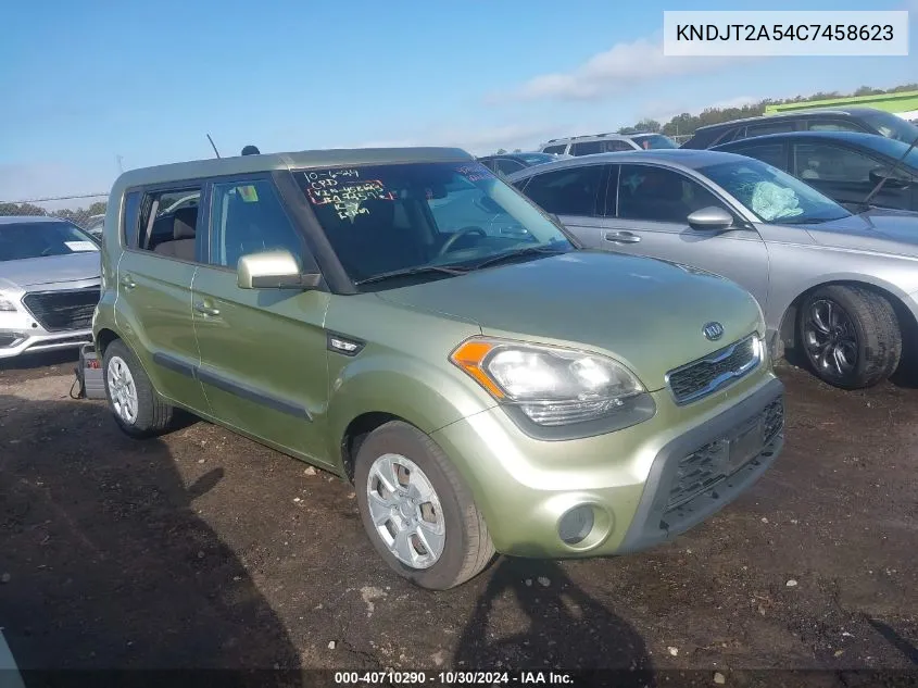 2012 Kia Soul VIN: KNDJT2A54C7458623 Lot: 40710290