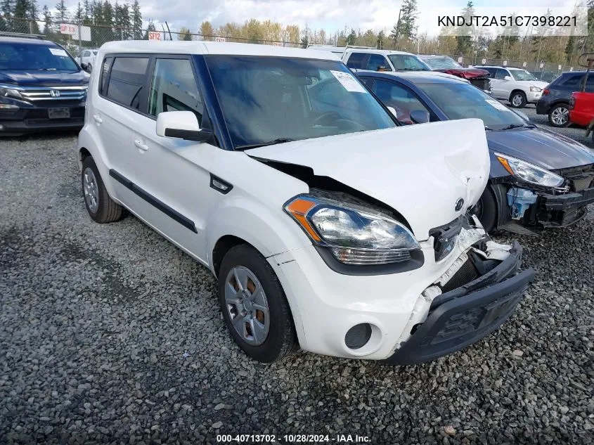 2012 Kia Soul VIN: KNDJT2A51C7398221 Lot: 40713702