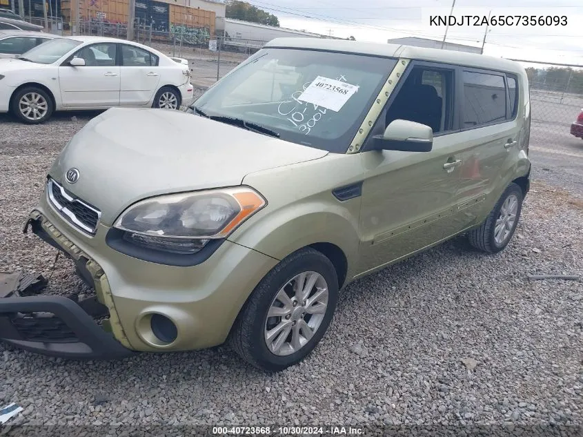 2012 Kia Soul + VIN: KNDJT2A65C7356093 Lot: 40723568