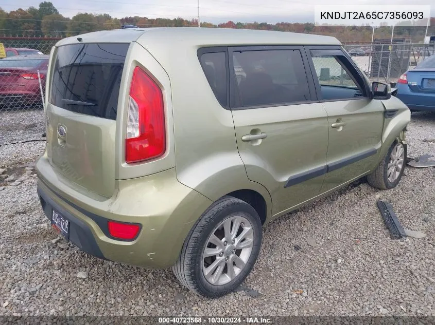 2012 Kia Soul + VIN: KNDJT2A65C7356093 Lot: 40723568