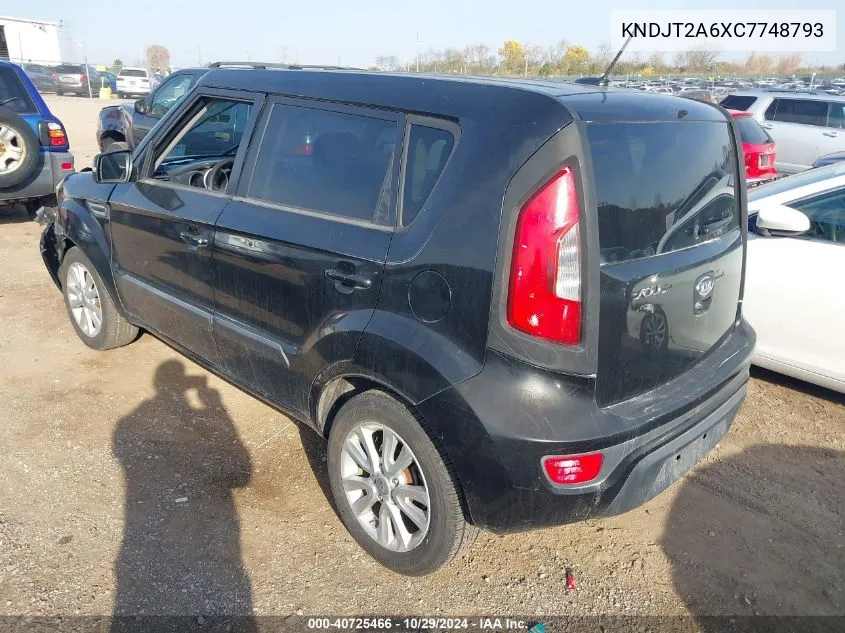 2012 Kia Soul + VIN: KNDJT2A6XC7748793 Lot: 40725466