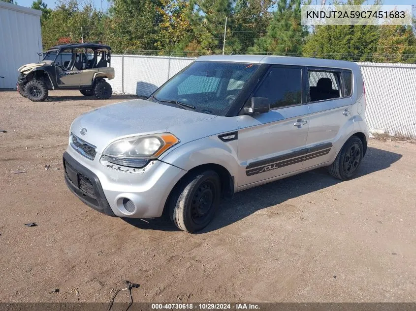 2012 Kia Soul VIN: KNDJT2A59C7451683 Lot: 40730618