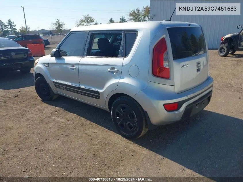 2012 Kia Soul VIN: KNDJT2A59C7451683 Lot: 40730618