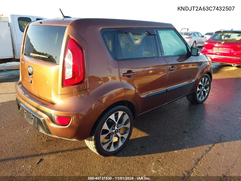 2012 Kia Soul ! VIN: KNDJT2A63C7432507 Lot: 40737530