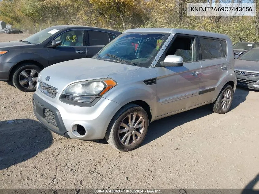 2012 Kia Soul + VIN: KNDJT2A69C7443656 Lot: 40743049