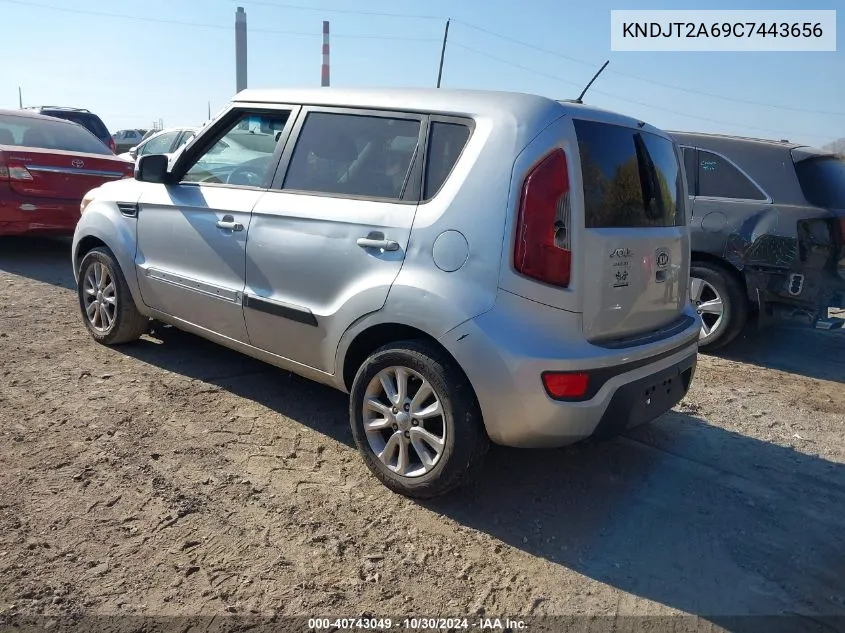 2012 Kia Soul + VIN: KNDJT2A69C7443656 Lot: 40743049