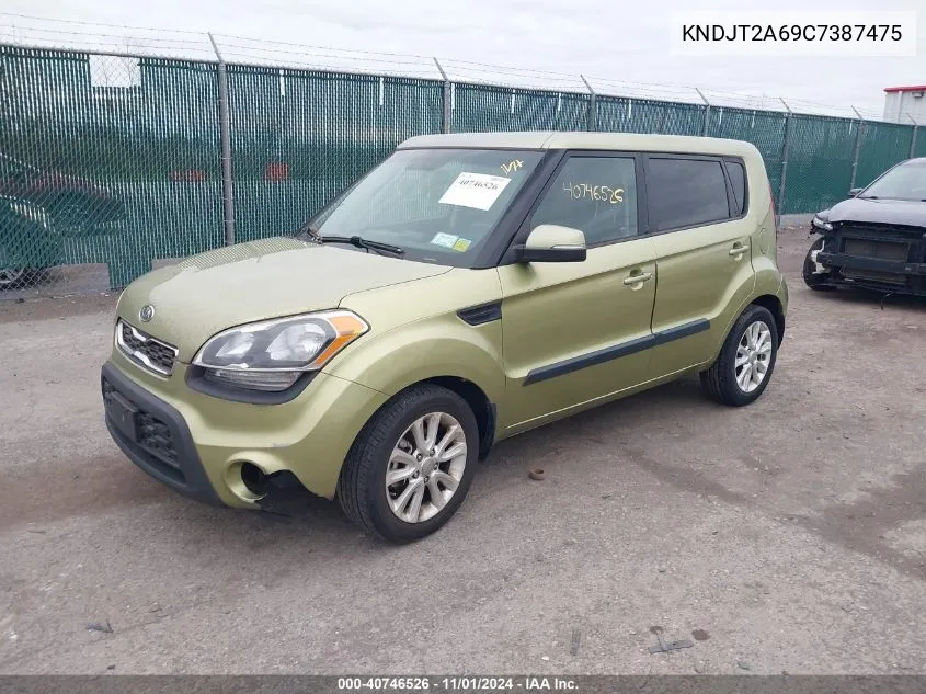 2012 Kia Soul + VIN: KNDJT2A69C7387475 Lot: 40746526